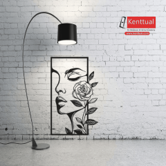 Minimalist Kadın Yüzü Metal Duvar Dekoru