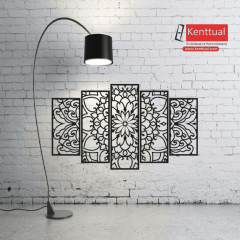 5'li Çiçek Metal Duvar Dekoru