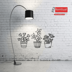 3’lü Çiçekli Metal Duvar Dekoru