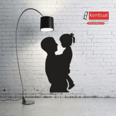 Baba ve Kız Metal Duvar Dekoru