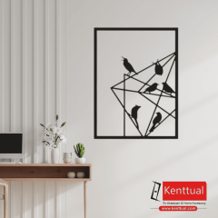 Kuşlar Metal Duvar Dekoru