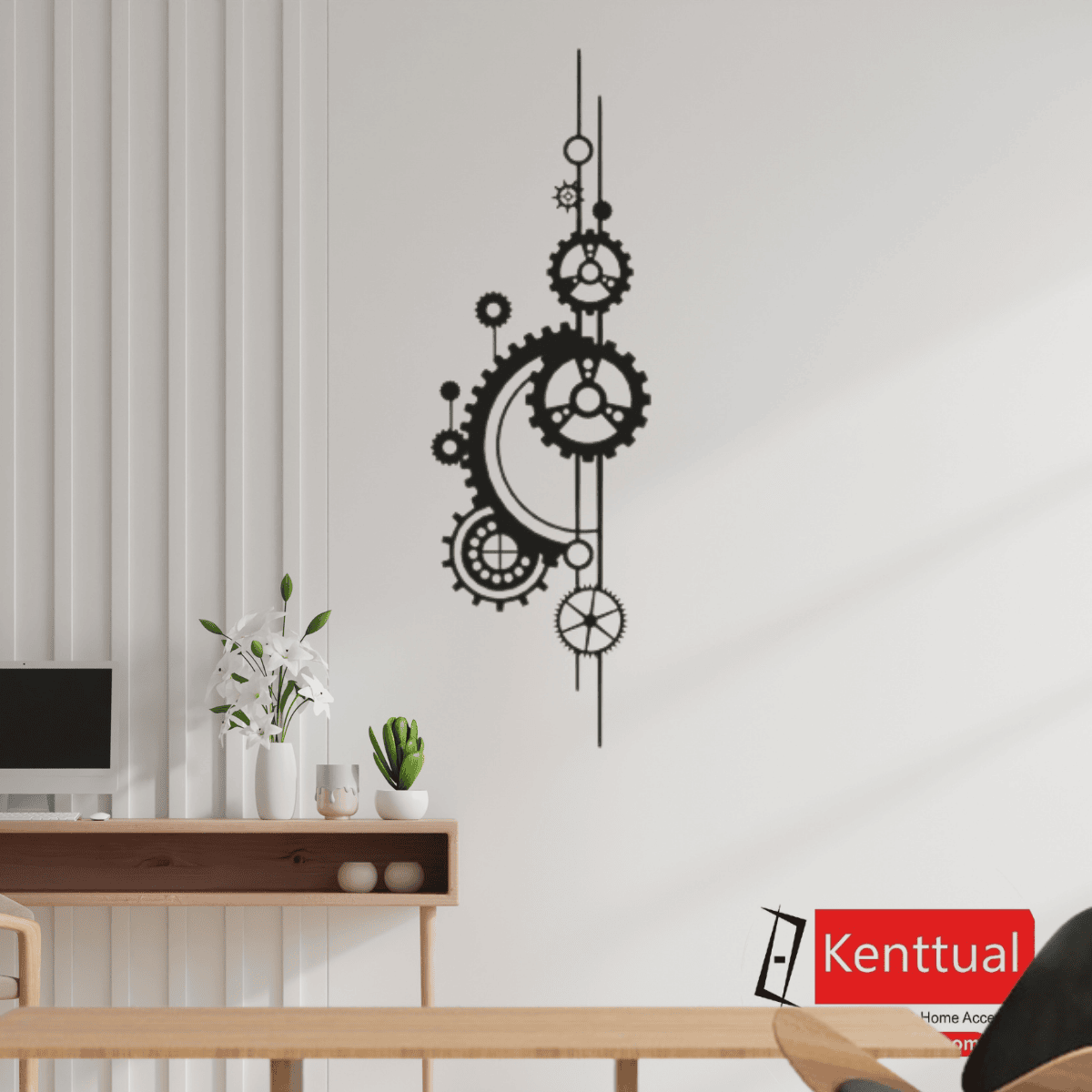 Endüstriyel Dişli Tasarımlı Metal Duvar Dekoru