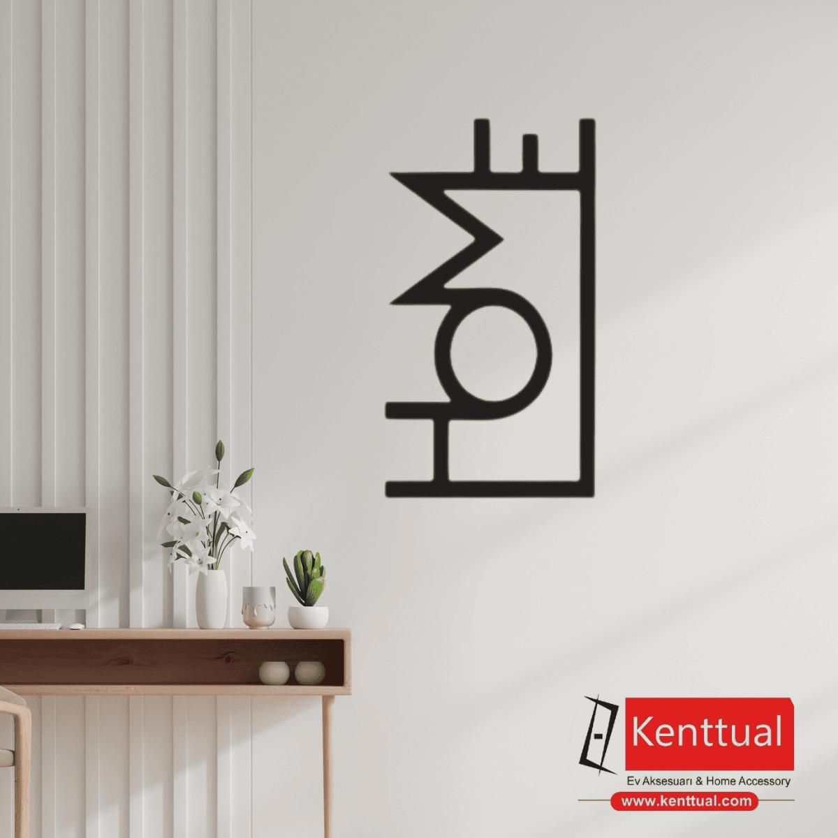HOME Yazılı Metal Duvar Dekoru
