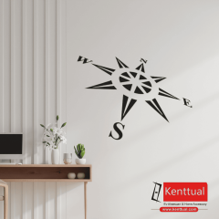 Dekoratif Pusula Metal Duvar Dekoru