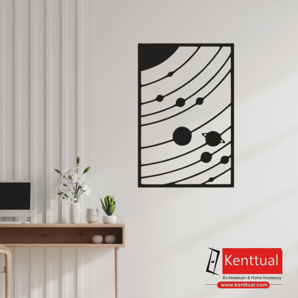 Güneş Sistemi Metal Duvar Dekoru