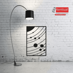 Güneş Sistemi Metal Duvar Dekoru