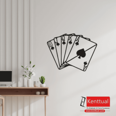 İskambil Kartları Metal Duvar Dekoru
