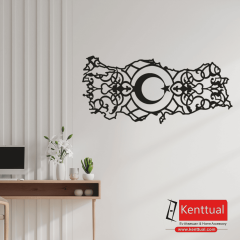 Türkiye Haritası ve Ay Yıldız Metal Duvar Dekoru