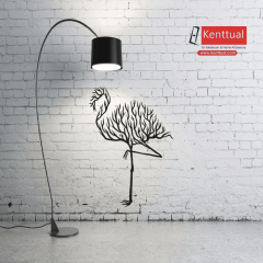 Ağaç Desenli Flamingo Metal Duvar Dekoru