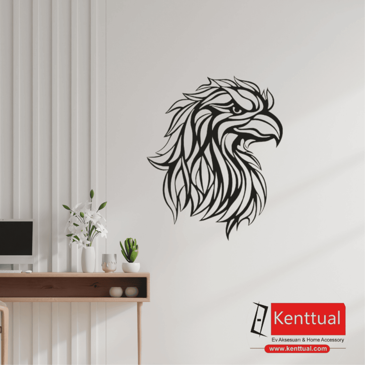 Kartal Figürlü Metal Duvar Dekoru