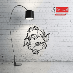 Dekoratif Balık Motifli Metal Duvar Dekoru