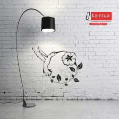 Kuş ve Çiçek Metal Duvar Dekoru