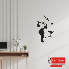 Aslan Kafası Silüeti Metal Duvar Dekoru