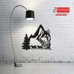 Kurt ve Doğa Metal Duvar Dekoru