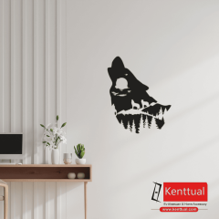 Uluyan Kurt Metal Duvar Dekoru