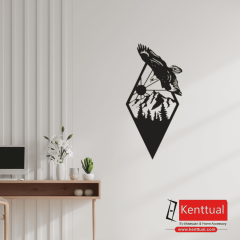 Kartal ve Doğa Metal Duvar Dekoru