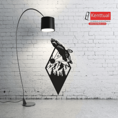 Kartal ve Doğa Metal Duvar Dekoru