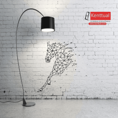 Geometrik At Silüeti Metal Duvar Dekoru