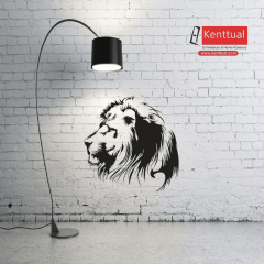 Aslan Silüeti Metal Duvar Dekoru