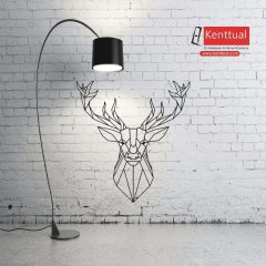 Geometrik Geyik Metal Duvar Dekoru