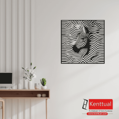 Zebra İllüzyon Metal Duvar Dekoru