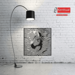 Zebra İllüzyon Metal Duvar Dekoru