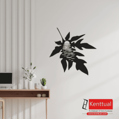 Yaprakta Gün Batımı Metal Duvar Dekoru