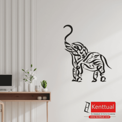 Kelime-i Tevhid Fil Metal Duvar Dekoru