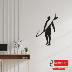 Sörfçü Adam Metal Duvar Dekoru