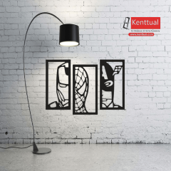 Marvel 3’lü Süper Kahraman Metal Duvar Dekoru