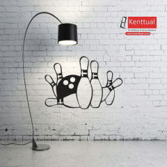 Bowling Topu ve Labutlar Metal Duvar Dekoru