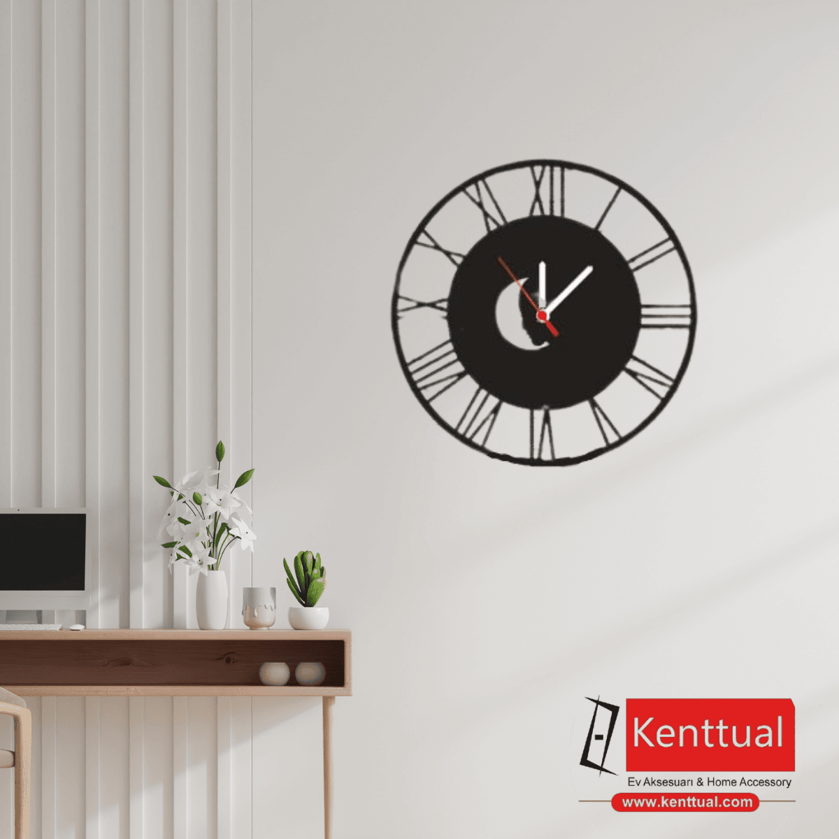 İnsan Silüeti Tasarımlı Metal Duvar Saati