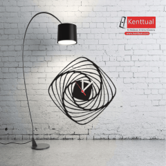 İllüzyon Desenli Metal Duvar Saati