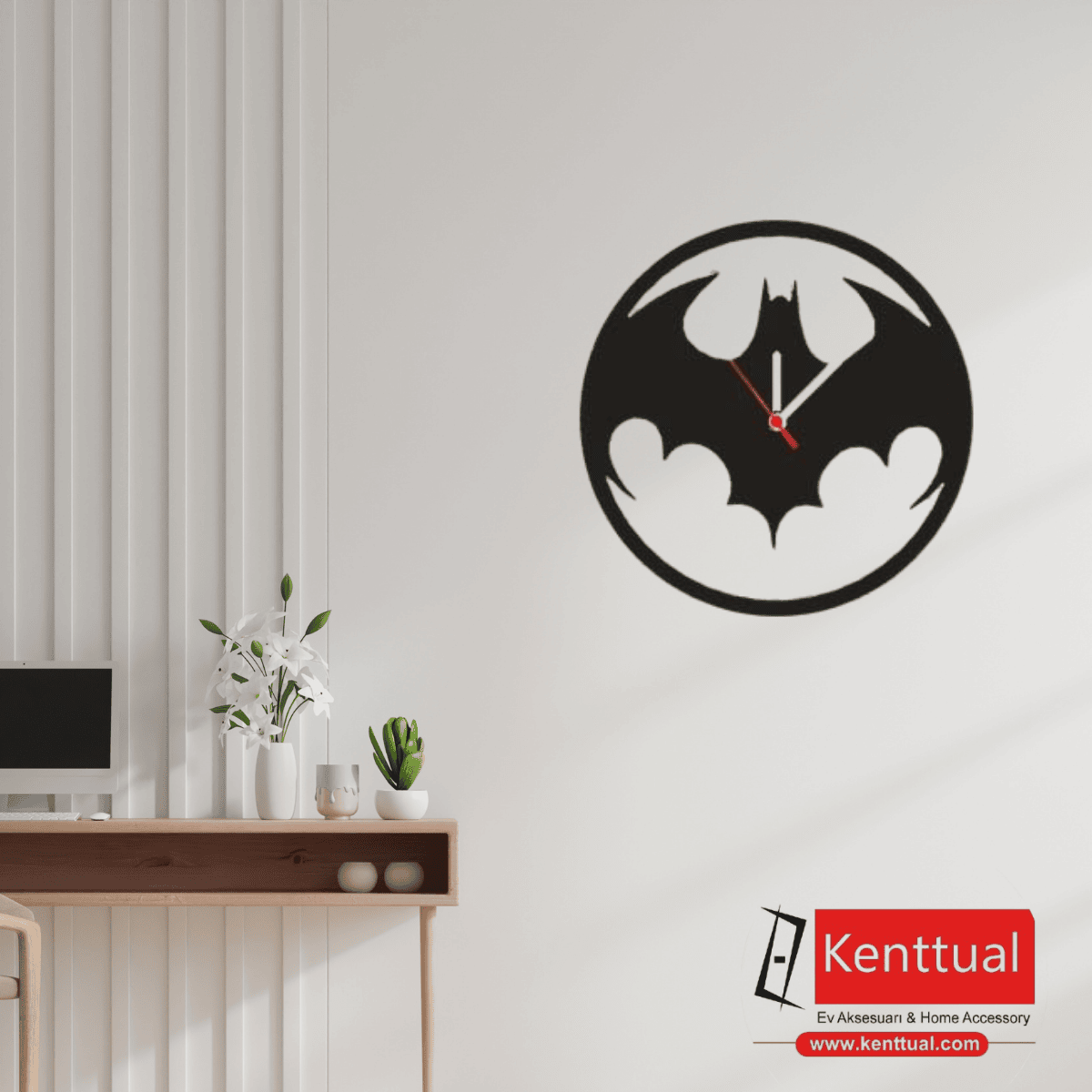 Batman Temalı Karakter Tasarımı Metal Duvar Saati