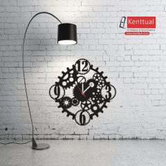 Endüstriyel Dişli Tasarımı Metal Duvar Saati