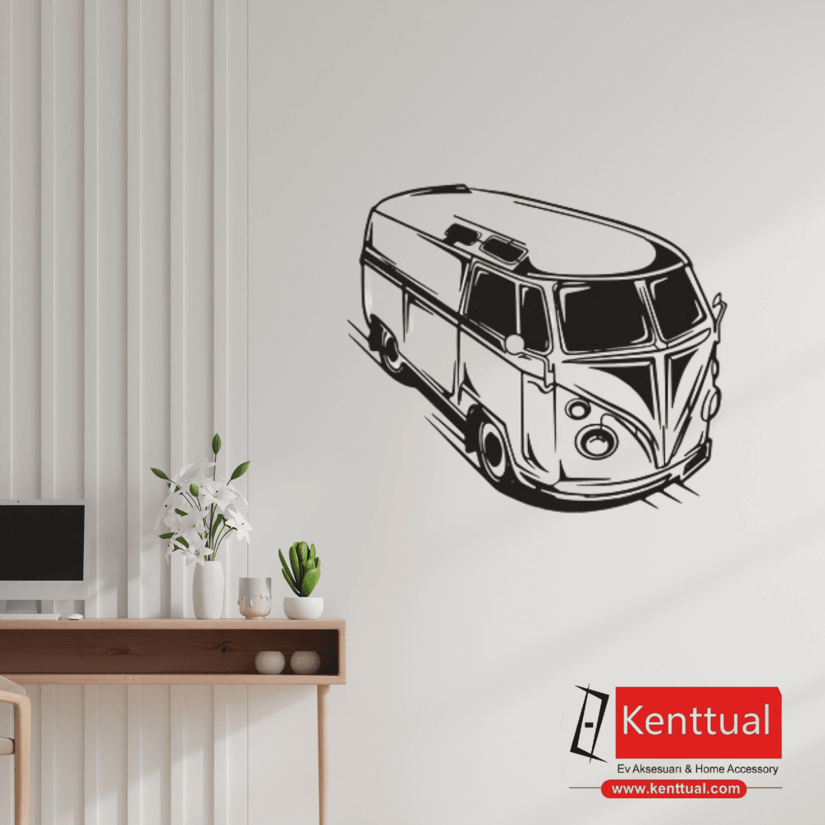 Vosvos Minibüs Metal Duvar Dekoru