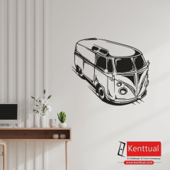 Vosvos Minibüs Metal Duvar Dekoru