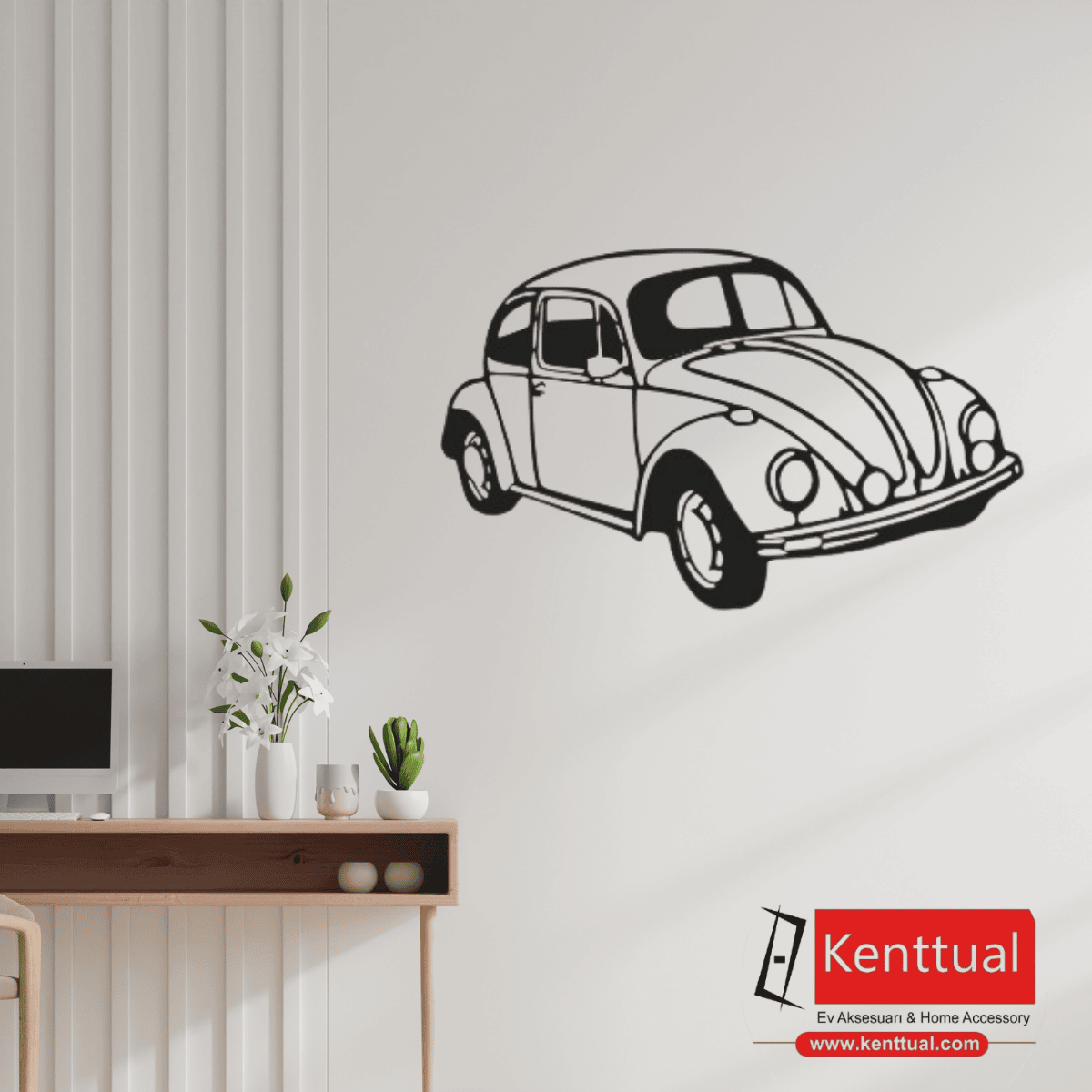 Vosvos Klasik Araba Metal Duvar Dekoru