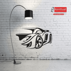 Ferrari Yarım Metal Duvar Dekoru 50x30 cm
